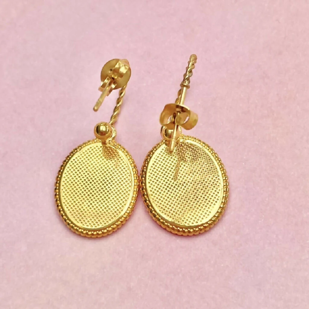 Strawberry Cottage Stainless Steel Hoops with 24ct Gold Pendants Earrings - Image 3