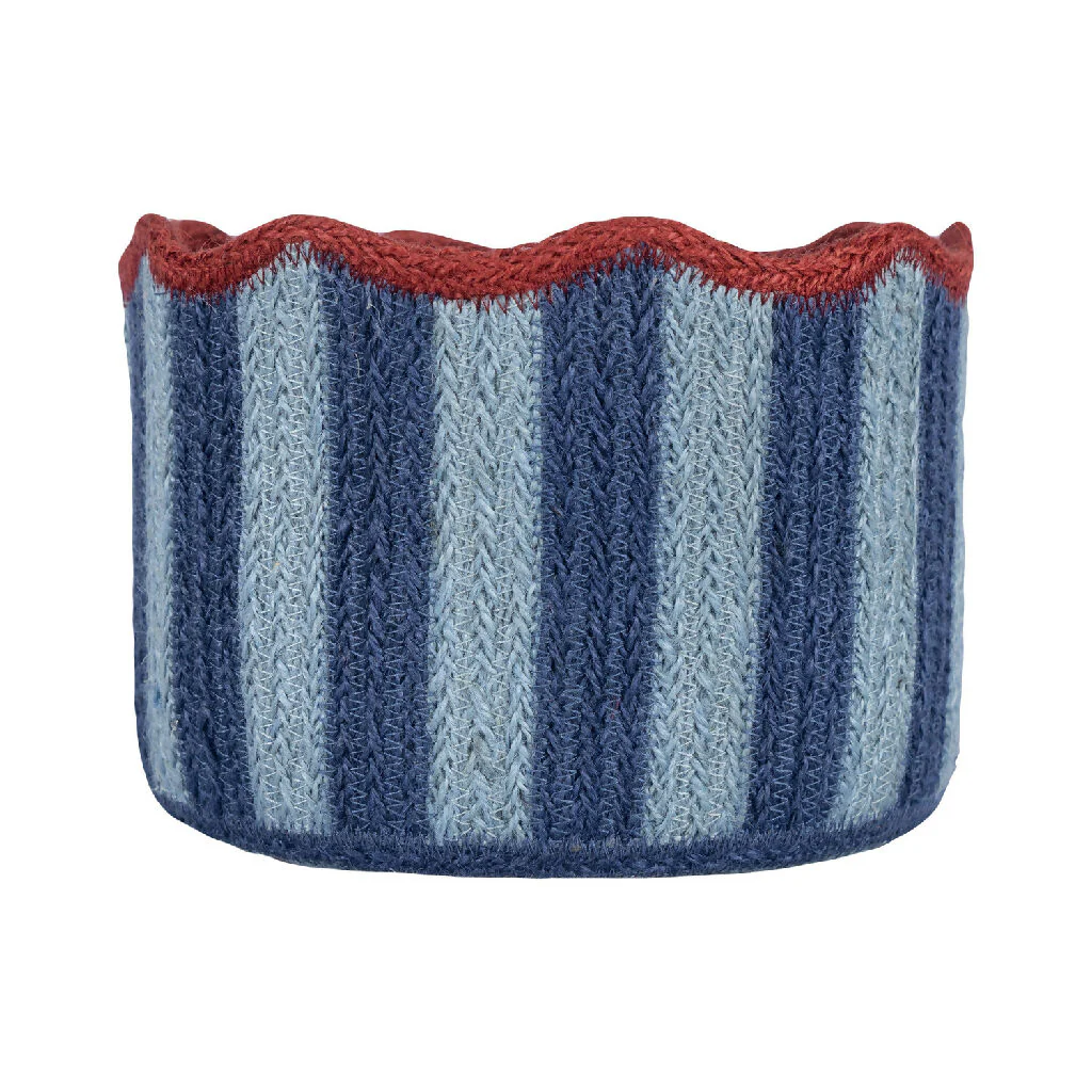 Stripy Scalloped Basket - Blueberry - Image 2