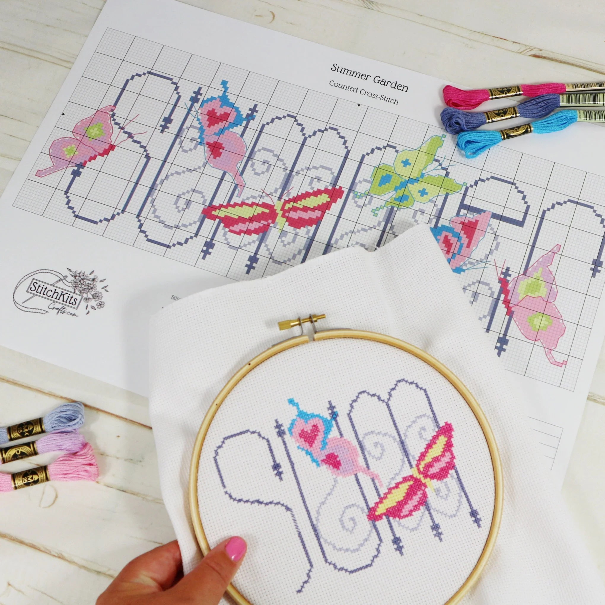 'Summer Garden' Cross Stitch Kit - Image 2