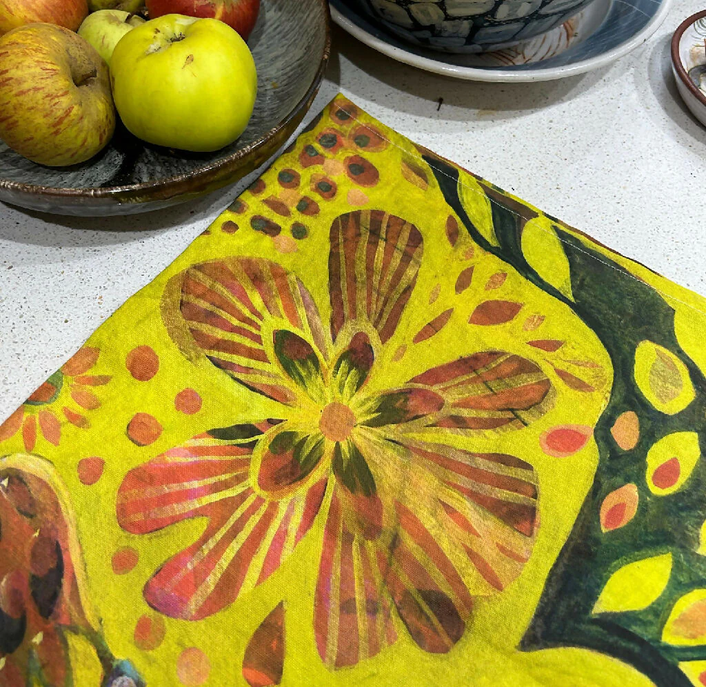 Summer Garden tea towel