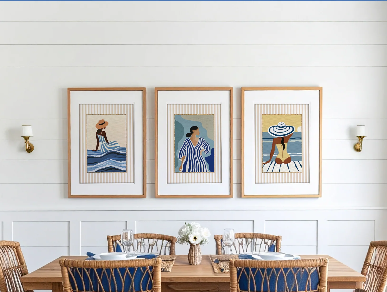 Summer Prints Gallery Set of 3 Cote d' Azur Artwork Beach House Collection - Image 7