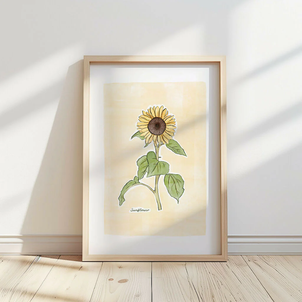 Sunflower Flower Illustration Print