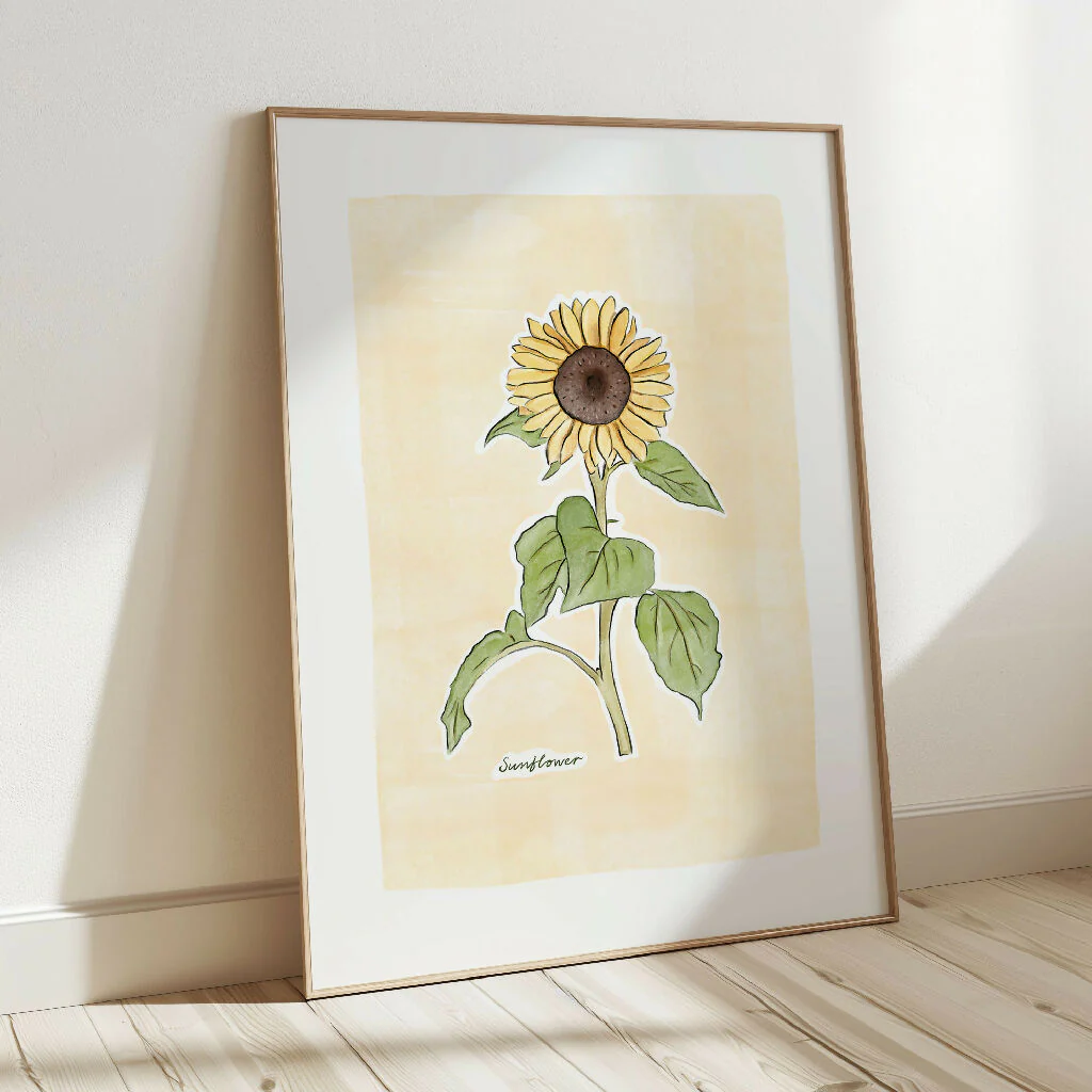 Sunflower Flower Illustration Print - Image 3