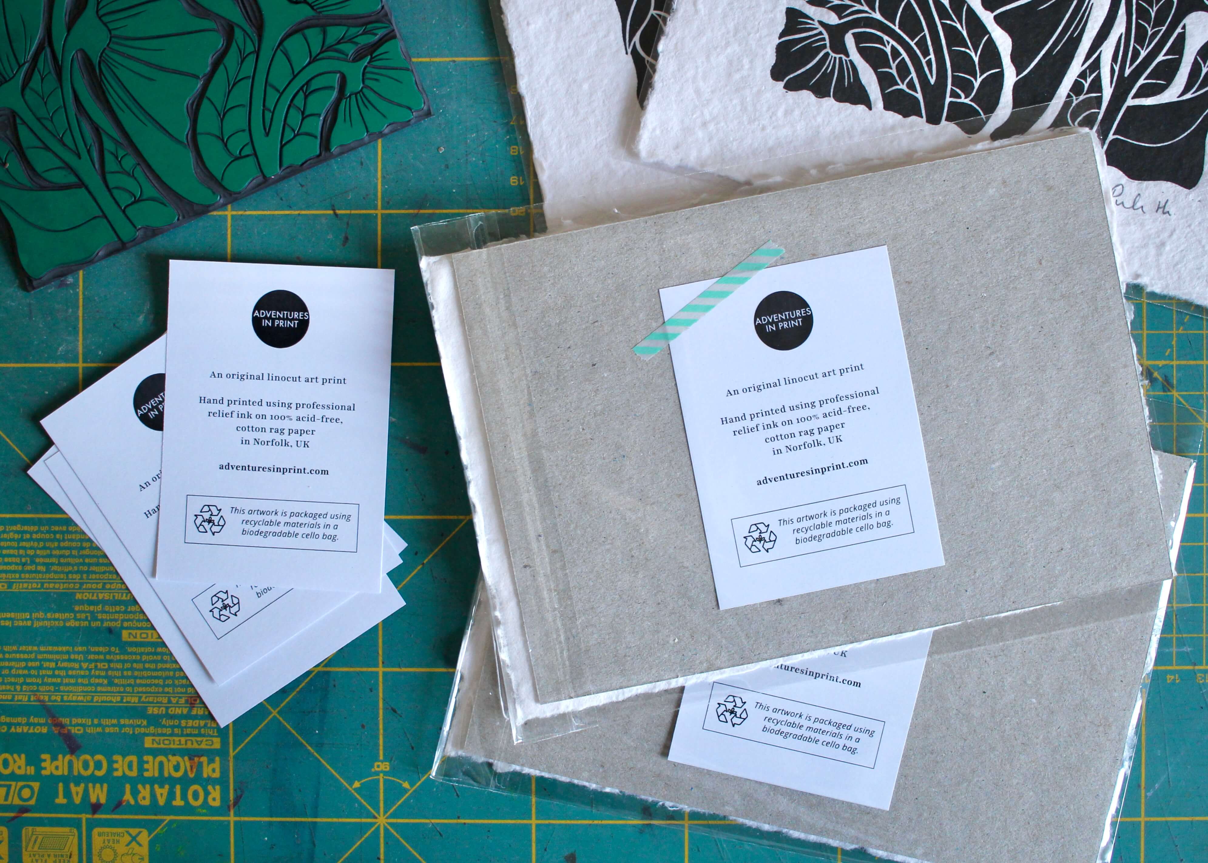 Sunflower Flower Linocut | Handprinted A5 Art Print on Cotton Rag Paper - Image 4