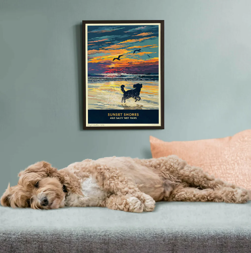 COCKAPOO 'SUNSET ON THE BEACH' LIMITED EDITION ART PRINT - Image 2