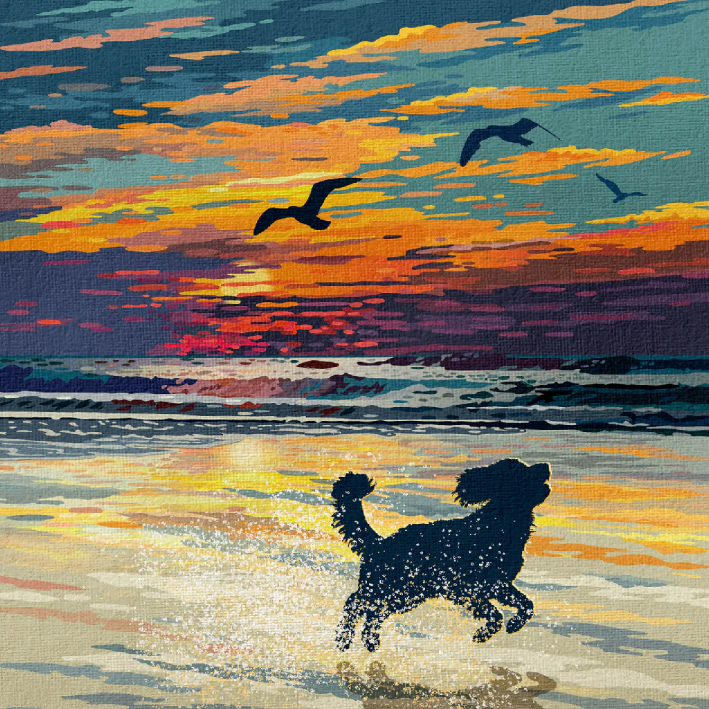 COCKAPOO 'SUNSET ON THE BEACH' LIMITED EDITION ART PRINT - Image 8