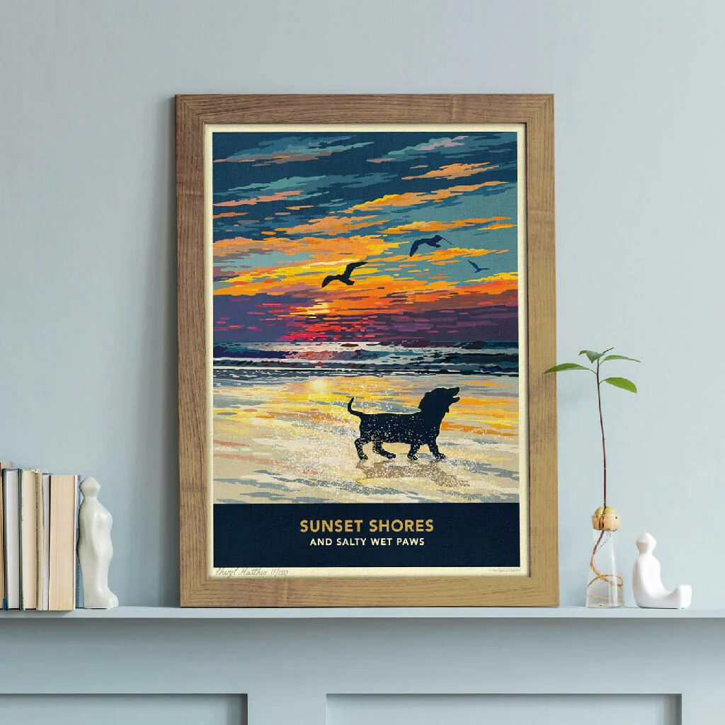 DACHSHUND 'SUNSET ON THE BEACH' LIMITED EDITION ART PRINT - Image 3