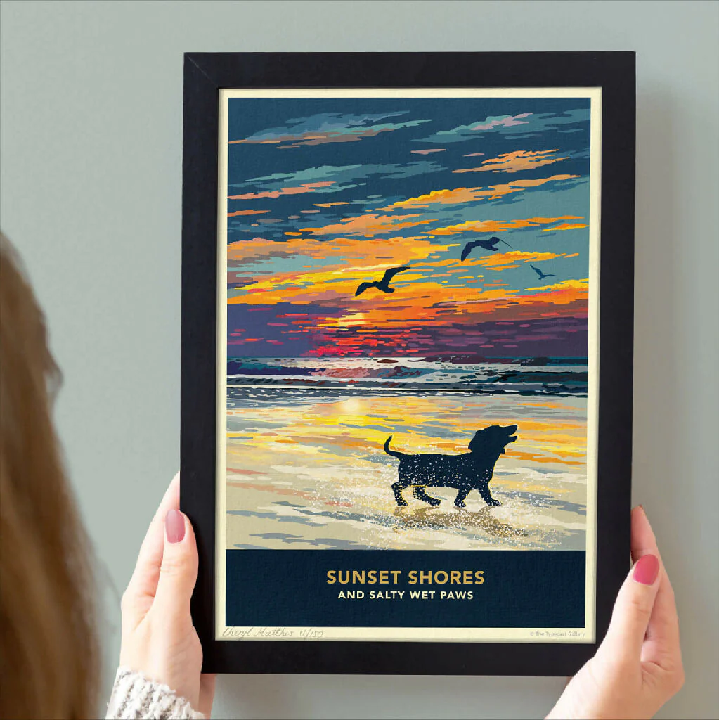 DACHSHUND 'SUNSET ON THE BEACH' LIMITED EDITION ART PRINT - Image 4