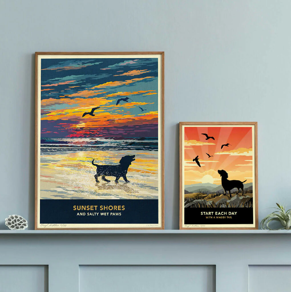 DACHSHUND 'SUNSET ON THE BEACH' LIMITED EDITION ART PRINT - Image 5