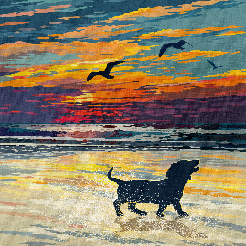 DACHSHUND 'SUNSET ON THE BEACH' LIMITED EDITION ART PRINT - Image 7