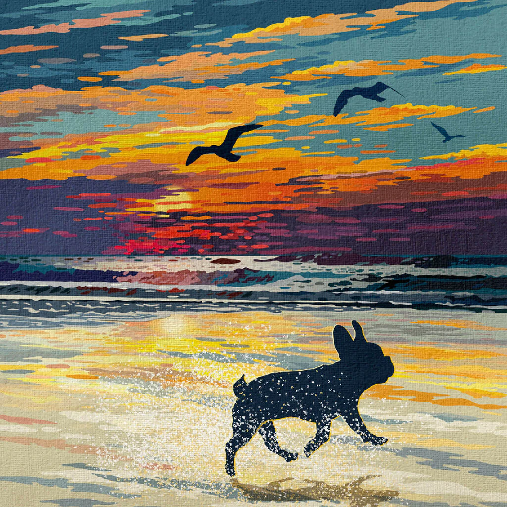FRENCH BULLDOG 'SUNSET ON THE BEACH' LIMITED EDITION ART PRINT - Image 7