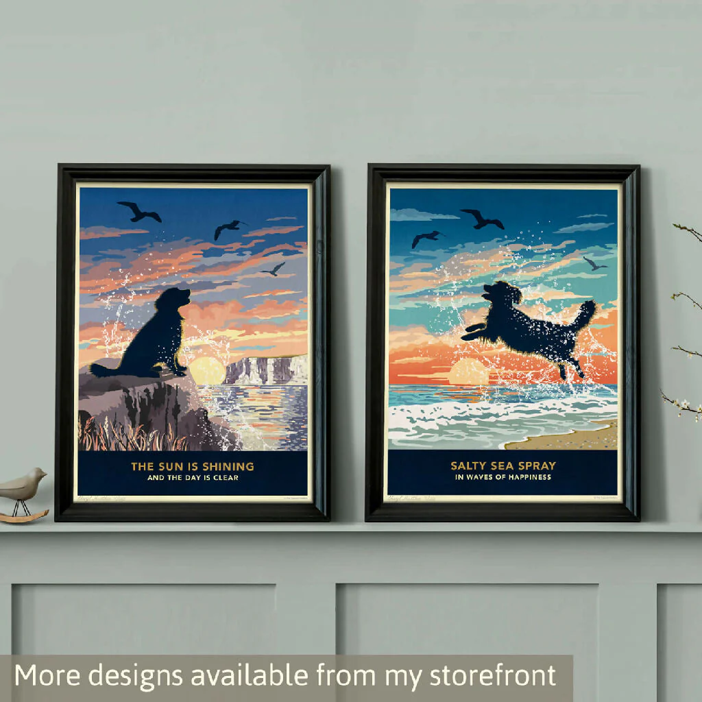 GOLDEN RETRIEVER 'SUNSET ON THE BEACH' LIMITED EDITION ART PRINT - Image 10