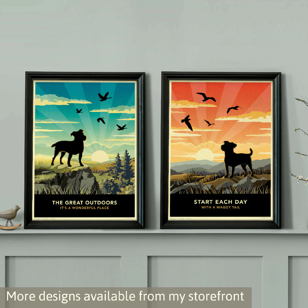 JACK RUSSELL OR PATTERDALE TERRIER 'SUNSET ON THE BEACH' LIMITED EDITION ART PRINT - Image 8