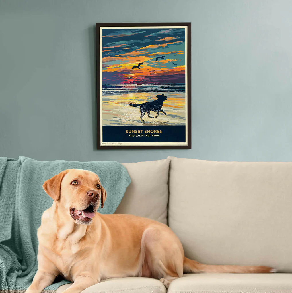 LABRADOR 'SUNSET ON THE BEACH' LIMITED EDITION ART PRINT - Image 2
