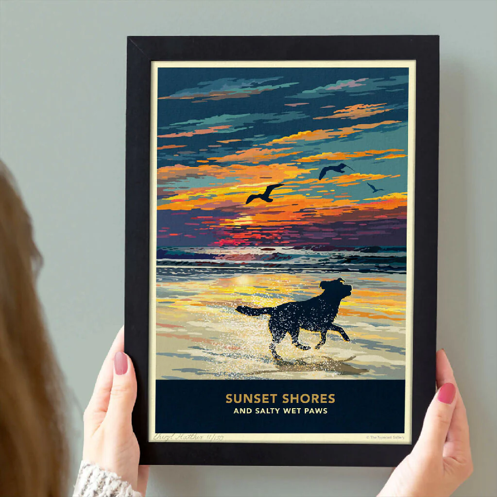 LABRADOR 'SUNSET ON THE BEACH' LIMITED EDITION ART PRINT - Image 5