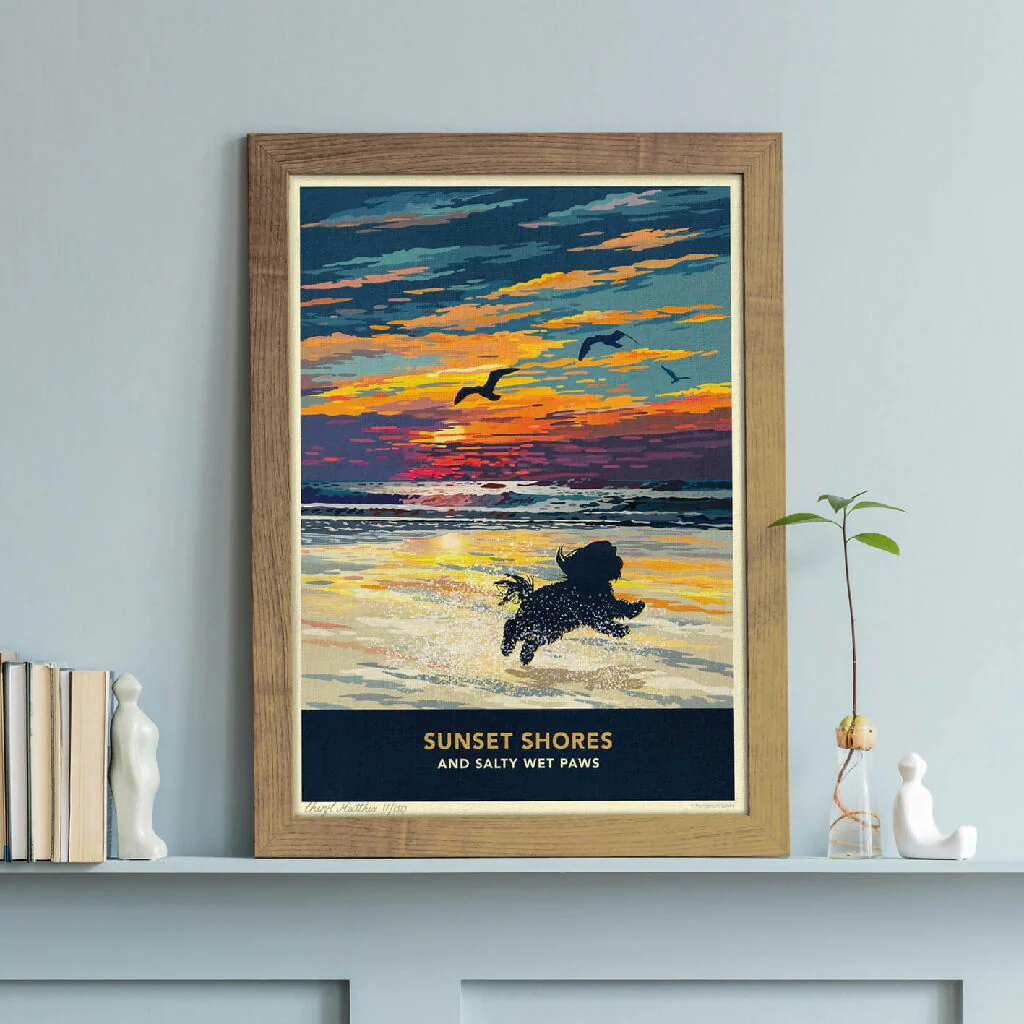 SHIH TZU 'SUNSET ON THE BEACH' LIMITED EDITION ART PRINT - Image 3