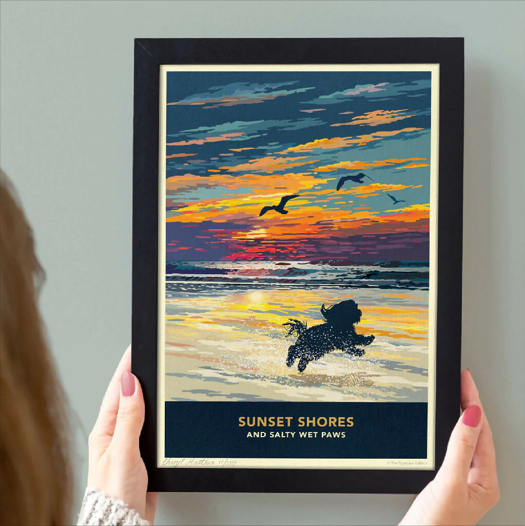 SHIH TZU 'SUNSET ON THE BEACH' LIMITED EDITION ART PRINT - Image 4