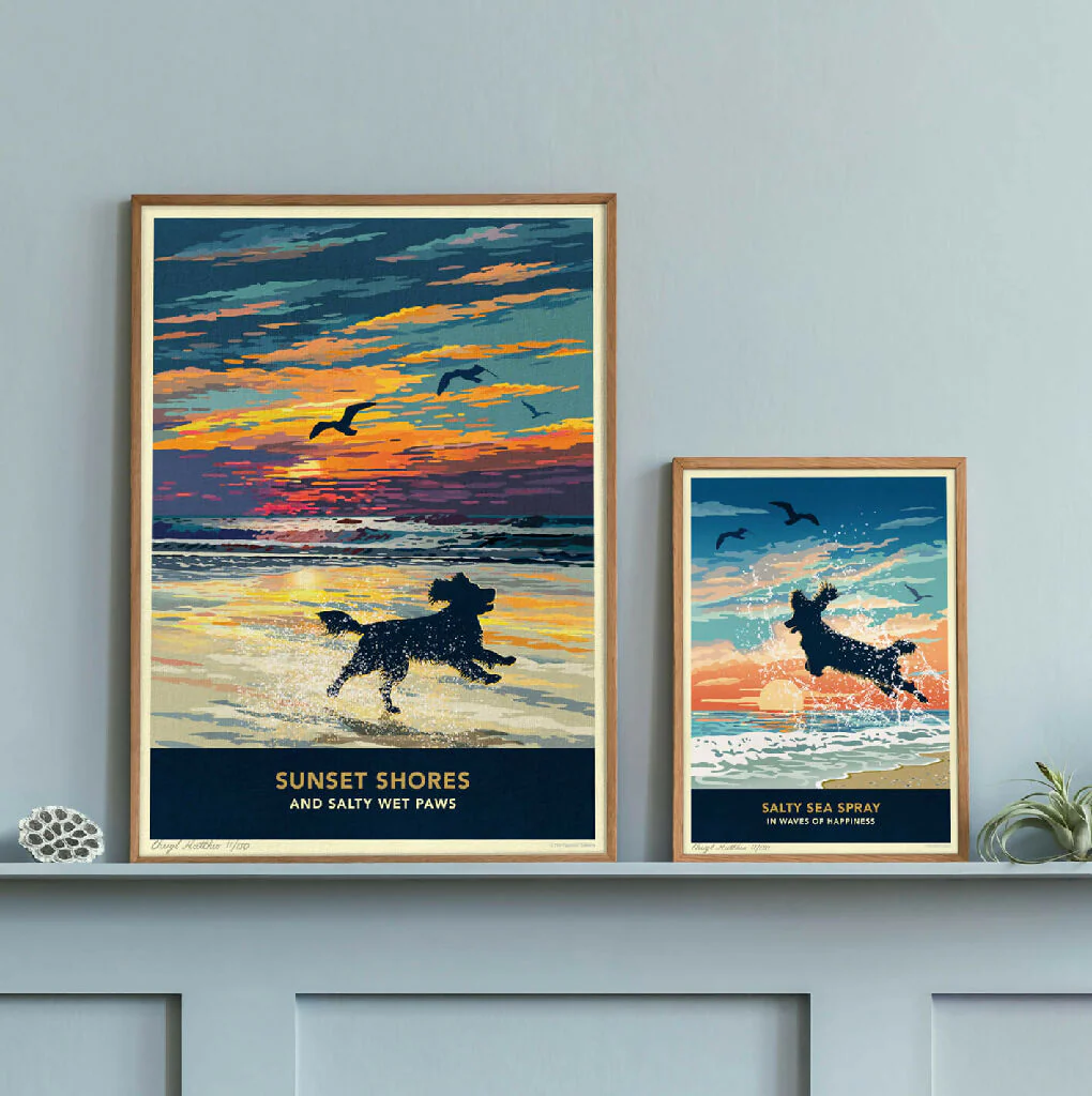 SPANIEL 'SUNSET ON THE BEACH' LIMITED EDITION ART PRINT - Image 6