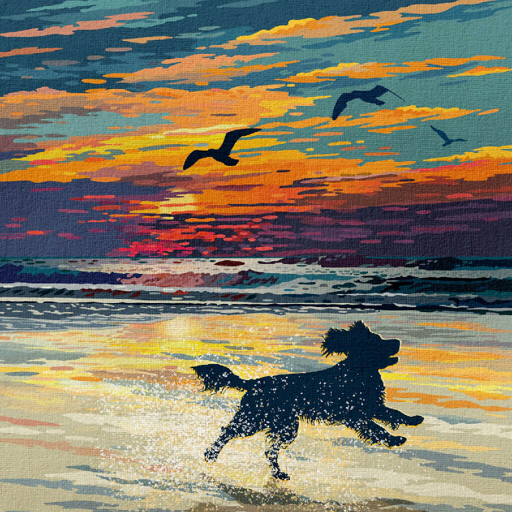 SPANIEL 'SUNSET ON THE BEACH' LIMITED EDITION ART PRINT - Image 8