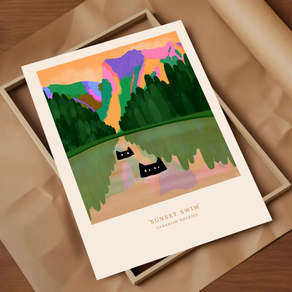 Sunset Swim print - Image 2