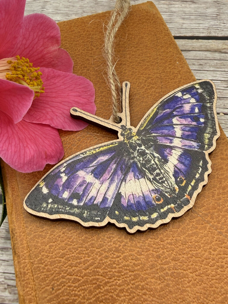 Sustainable Purple Emperor Butterfly Decoration - Image 2