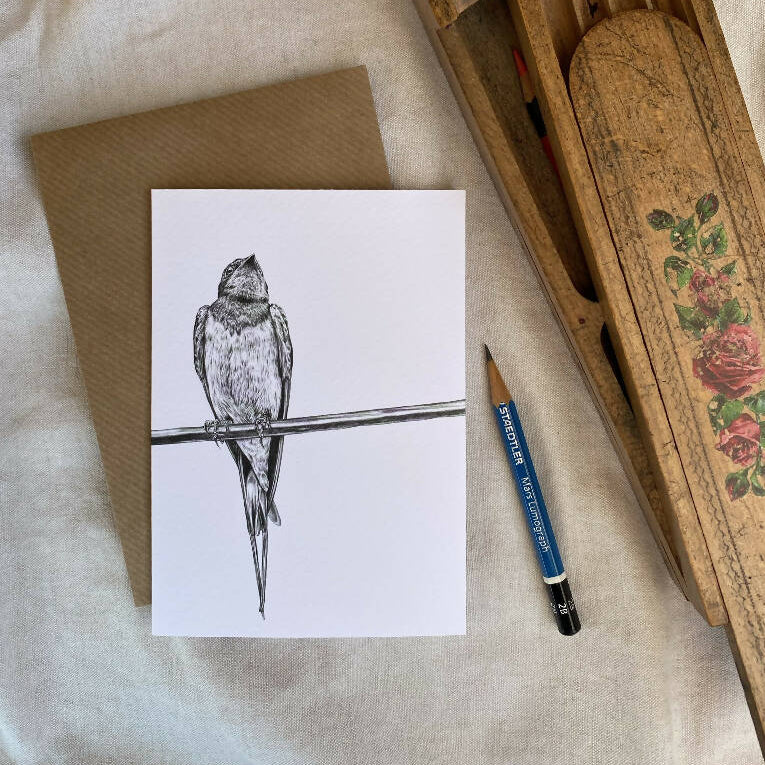 Swallow Blank Greetings Card - Image 3