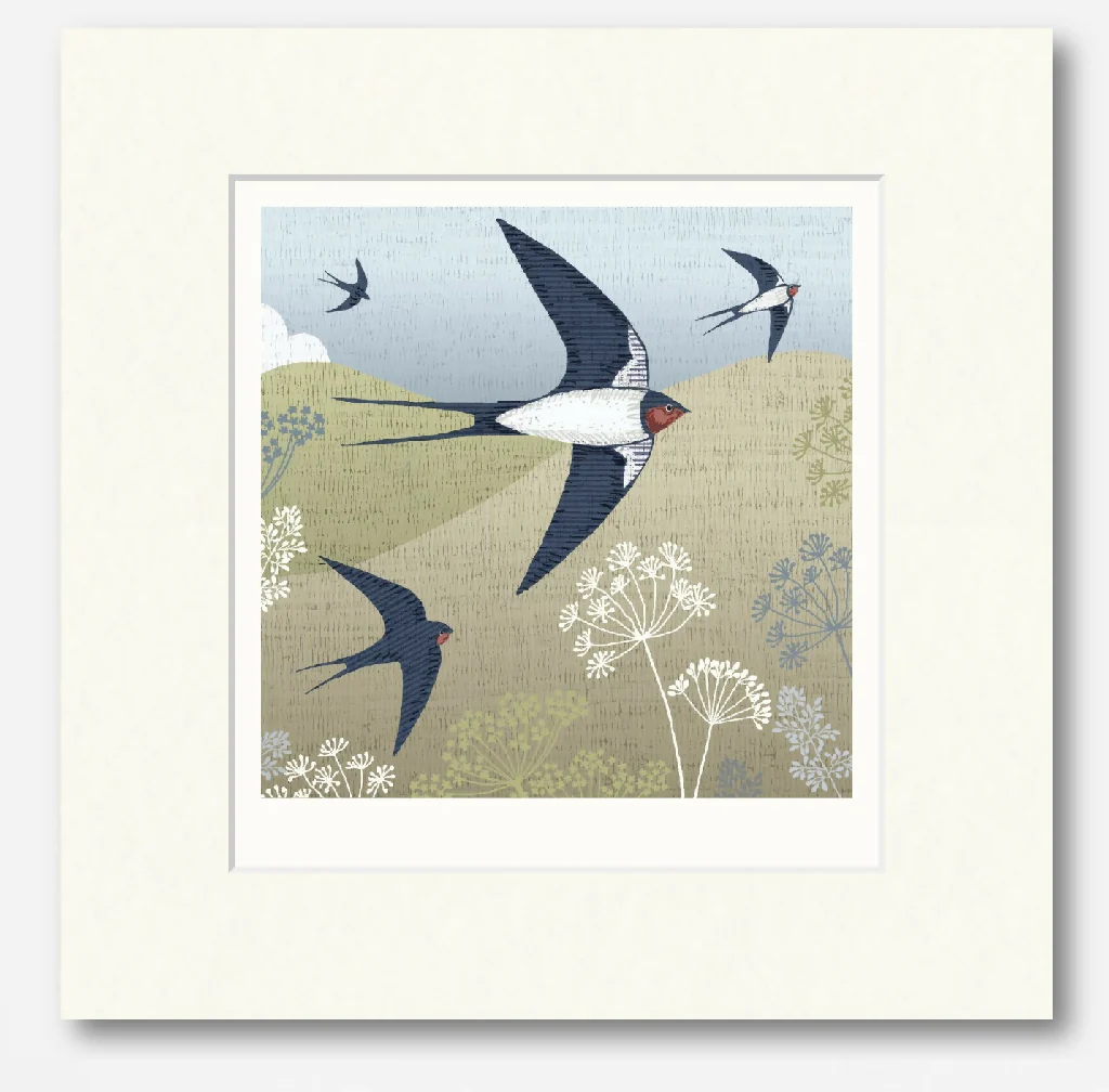 Swallow -Signed and mounted Giclée Art Print - Image 4