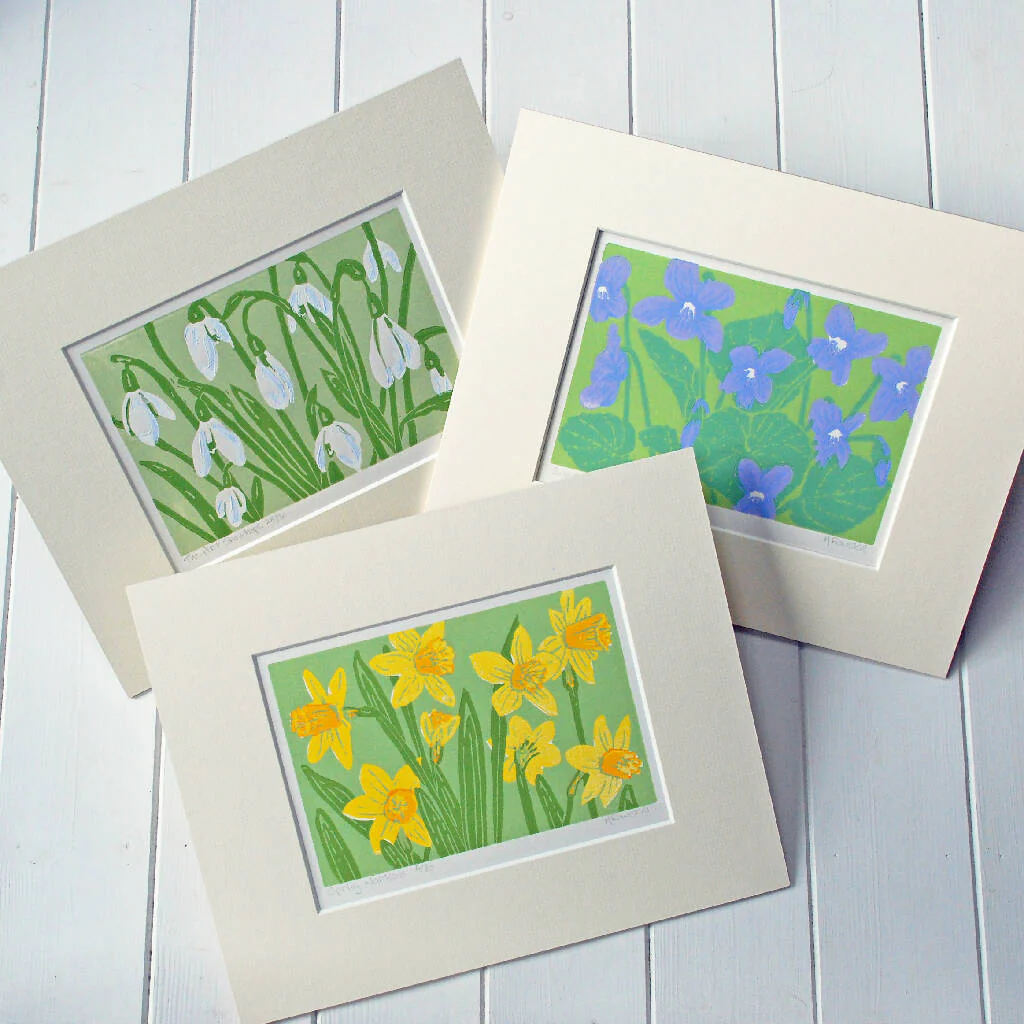 Sweet Violets - Limited Edition - Original Linocut Print - Image 4
