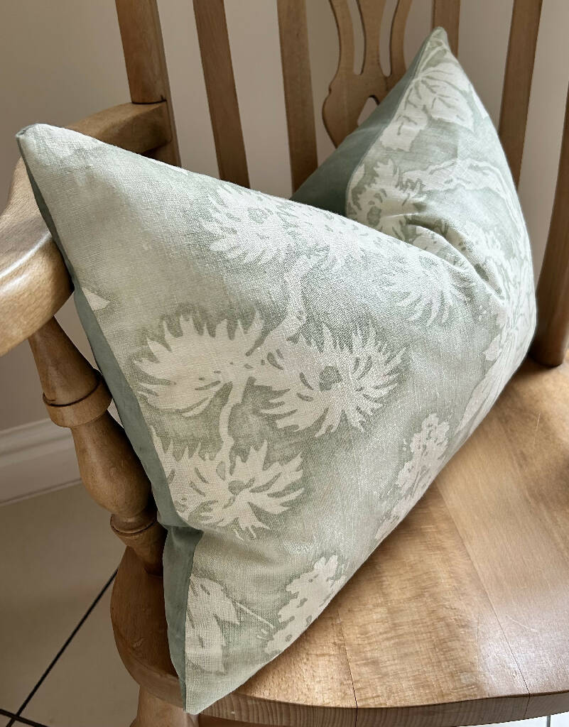 'Sycamore Leaves' Velvet-Backed Cushion - Image 3