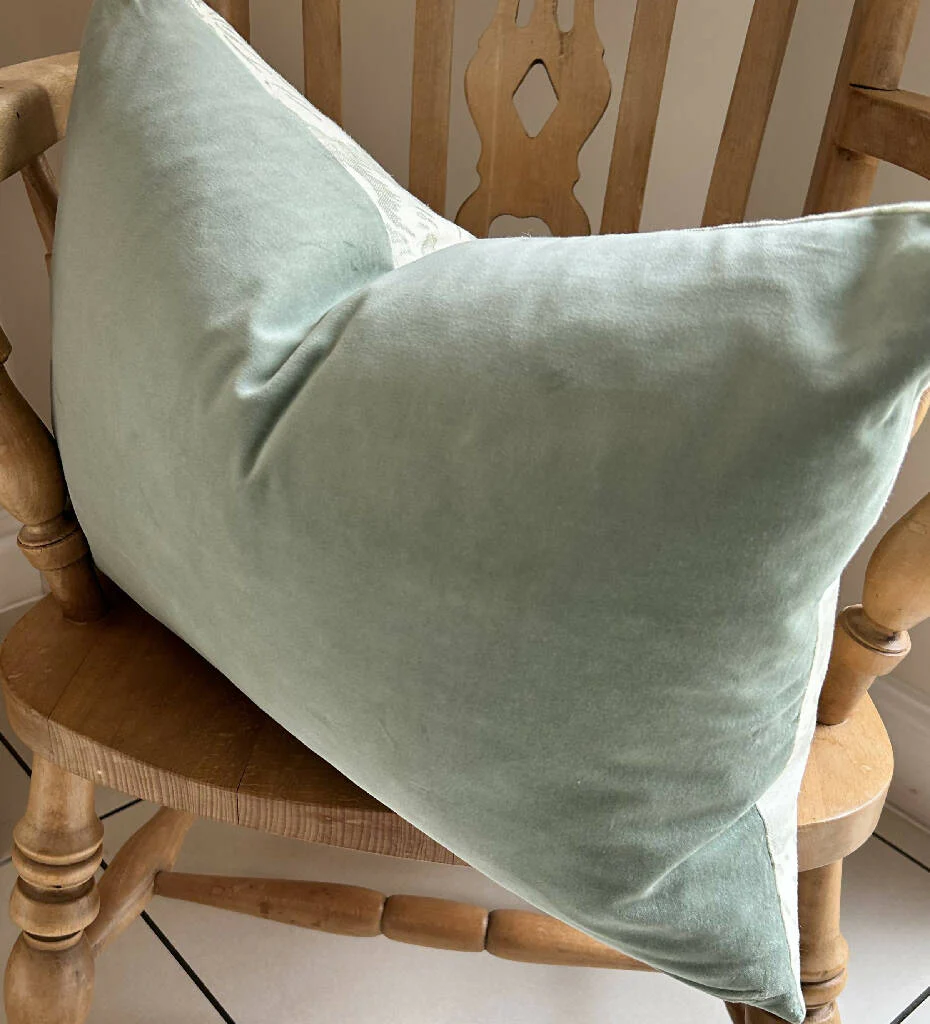 'Sycamore Leaves' Velvet-Backed Cushion - Image 4