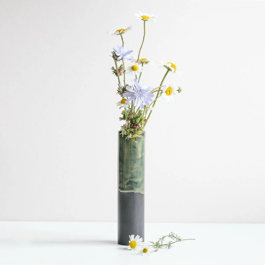 Tall Black Stoneware Vase - Image 3