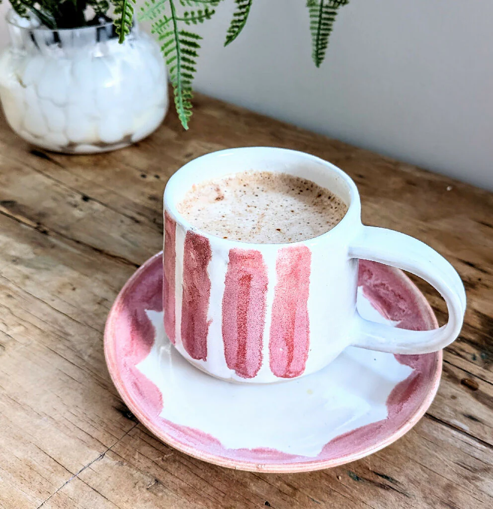 TEA CUP & SAUCER - Moss & Blossom Stripes - Image 2