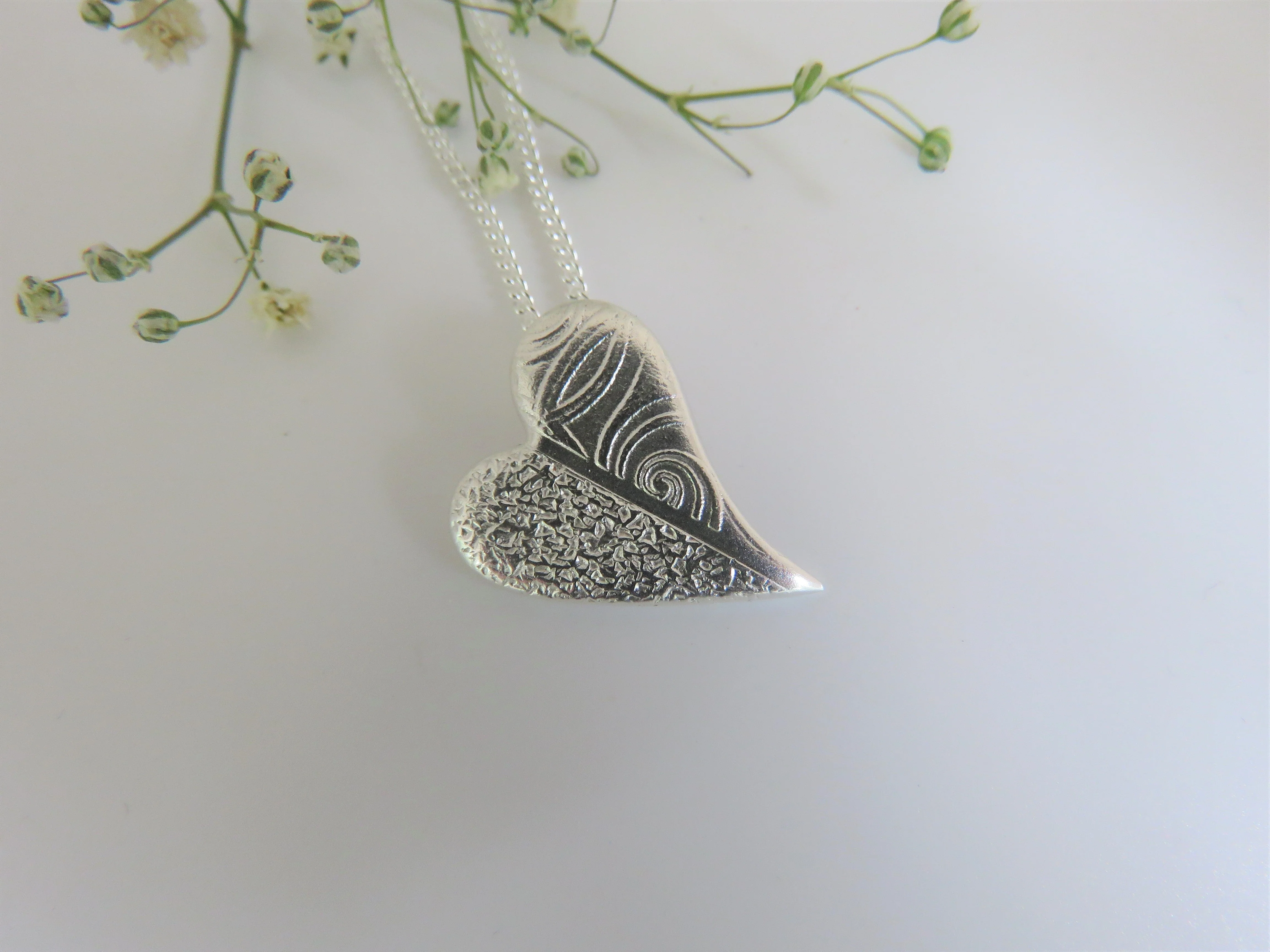 Textured Free form Heart Necklace - Image 2