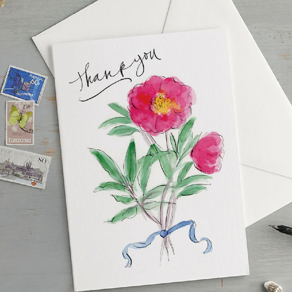 'Thank You' Peony Greeting Card - Image 2