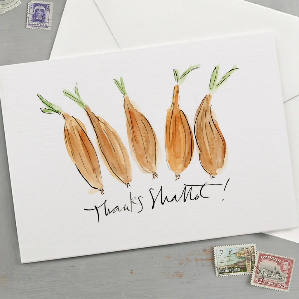 'Thanks Shallot!' Funny Veg Thank You Card - Image 2