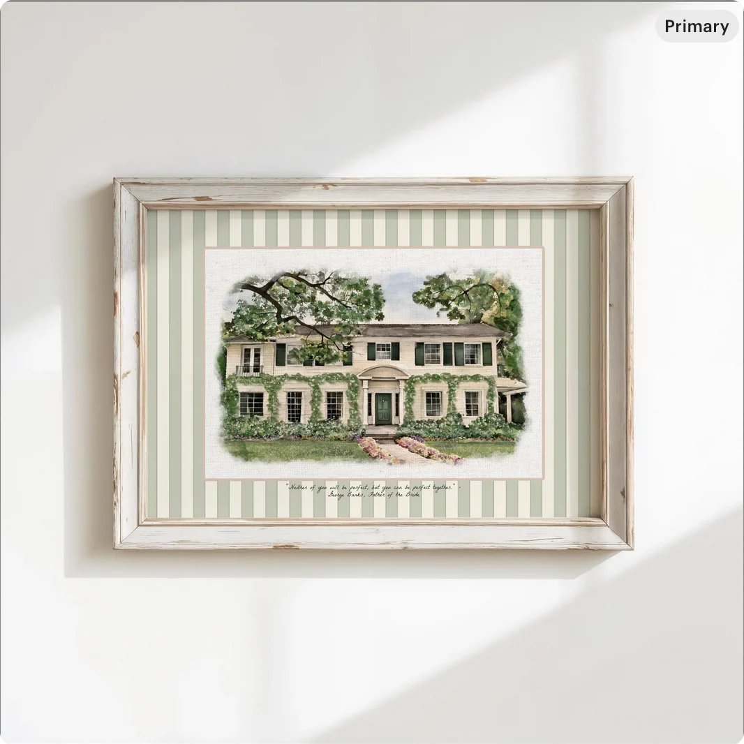 The Father of The Bride Movie Home Watercolor Illustration - Image 2