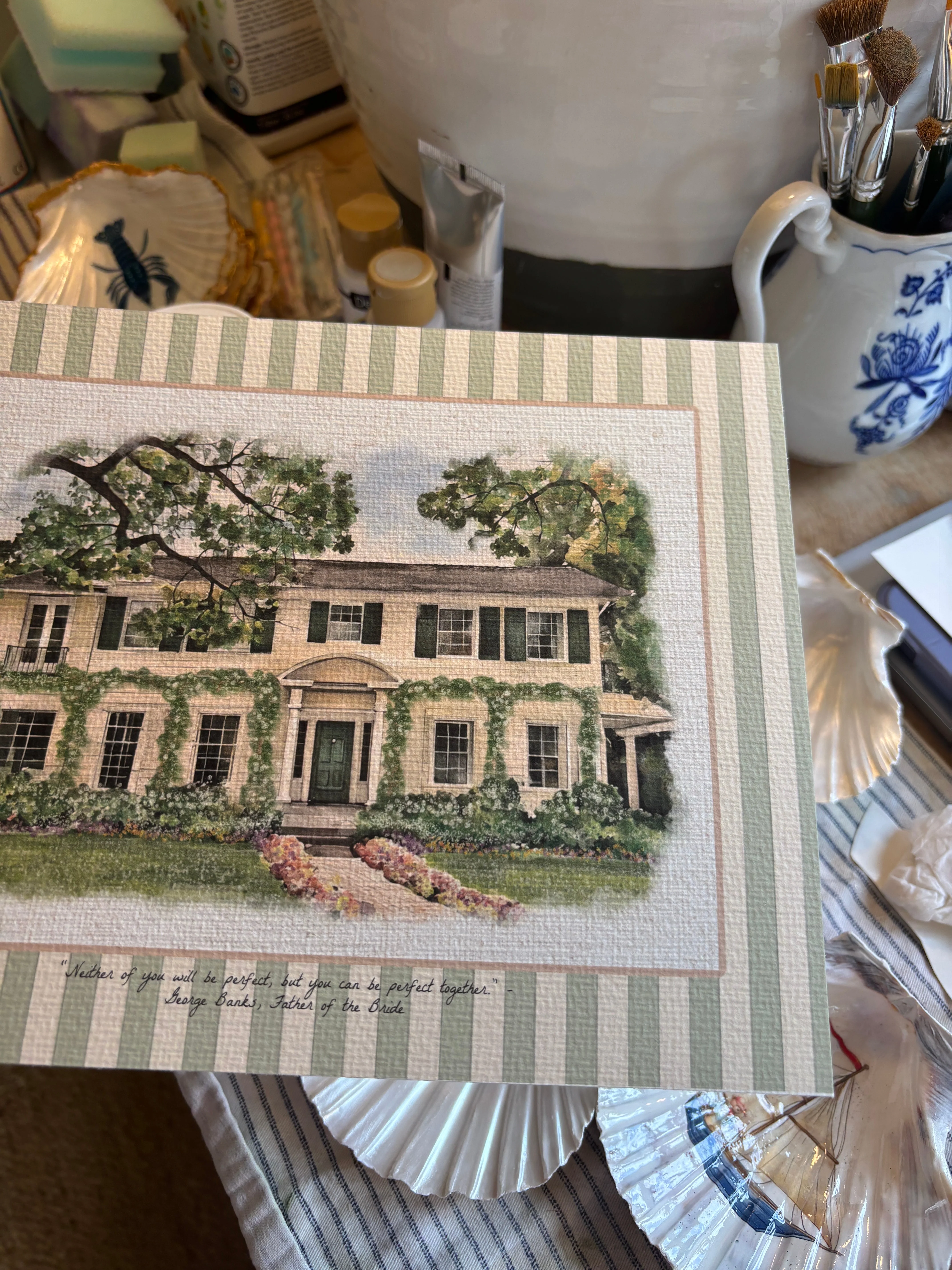 The Father of The Bride Movie Home Watercolor Illustration - Image 7