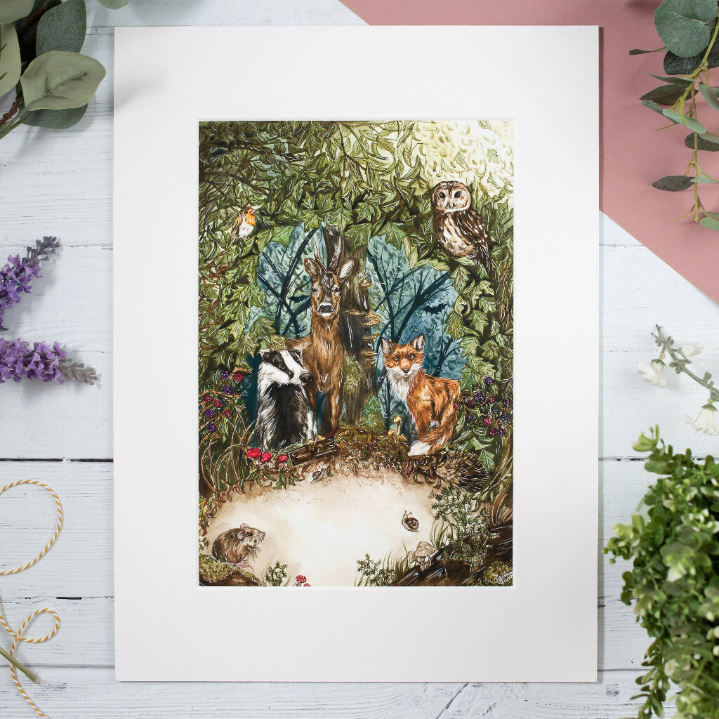 'The Little Hazel Wood' Fox, Badger and Woodland Friends Limited Edition Print - Image 2