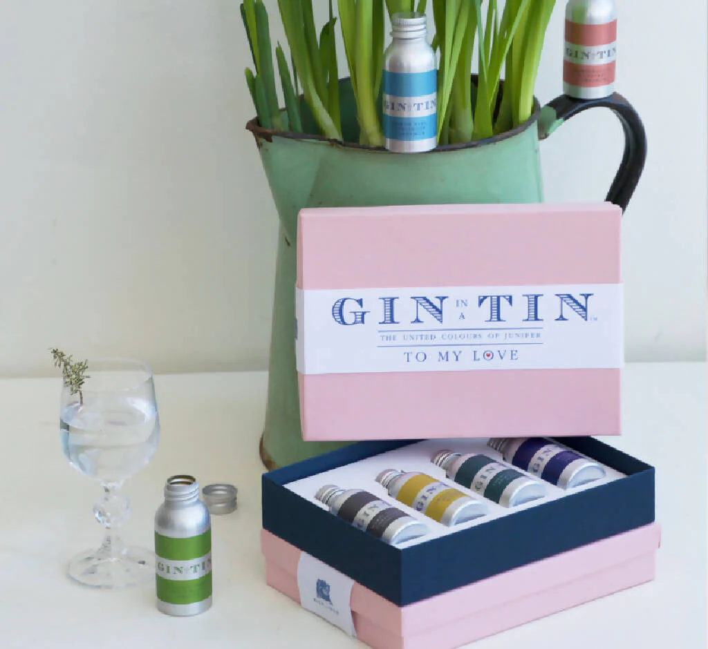 The Love Gin Tin, Gift Box Set | 35ml x 4 Tins