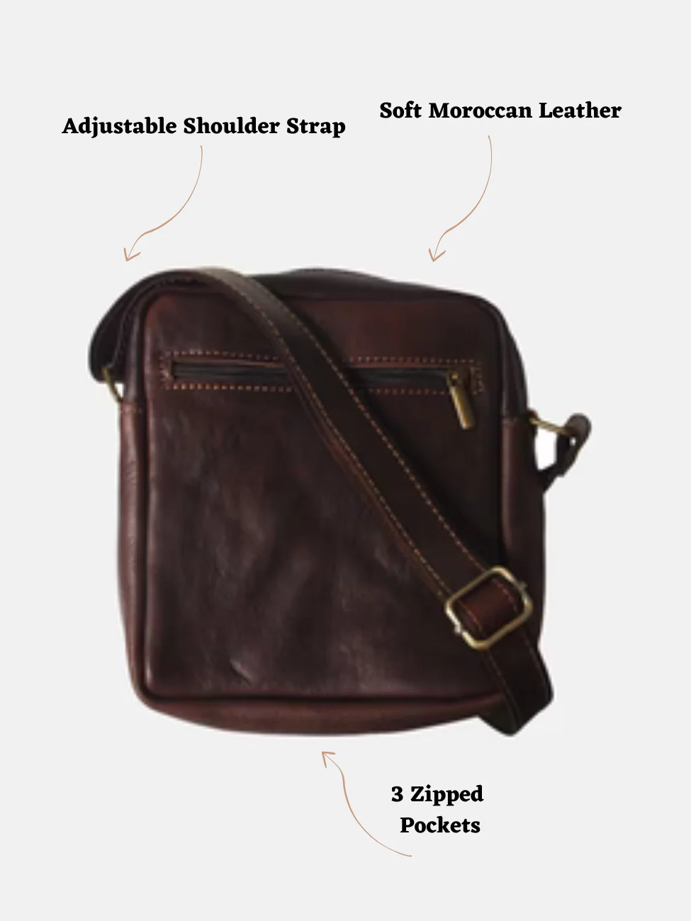 The Martil Small Messenger Bag in Dark Brown - Image 5