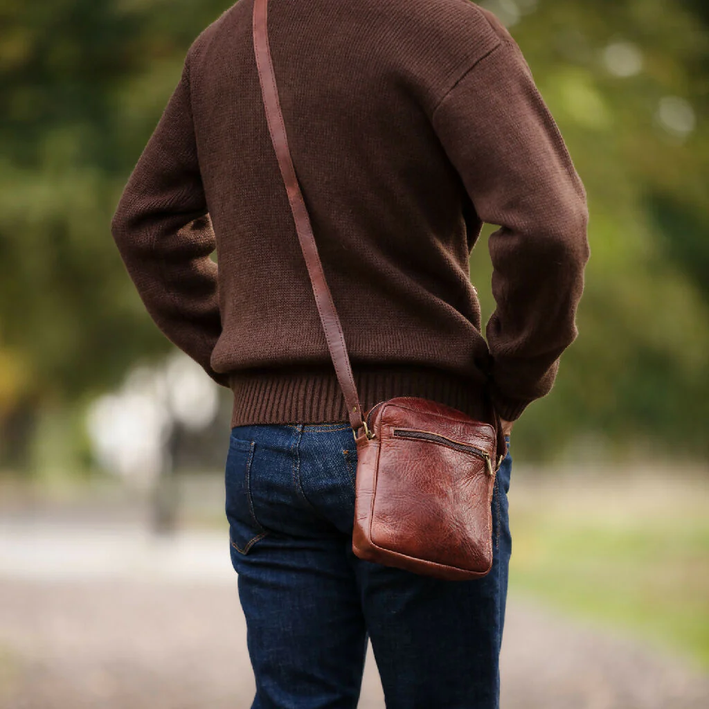 The Martil Small Messenger Bag in Dark Brown - Image 6