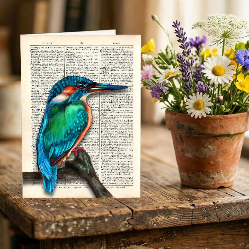 The Patient Kingfisher - A5 Greeting Card