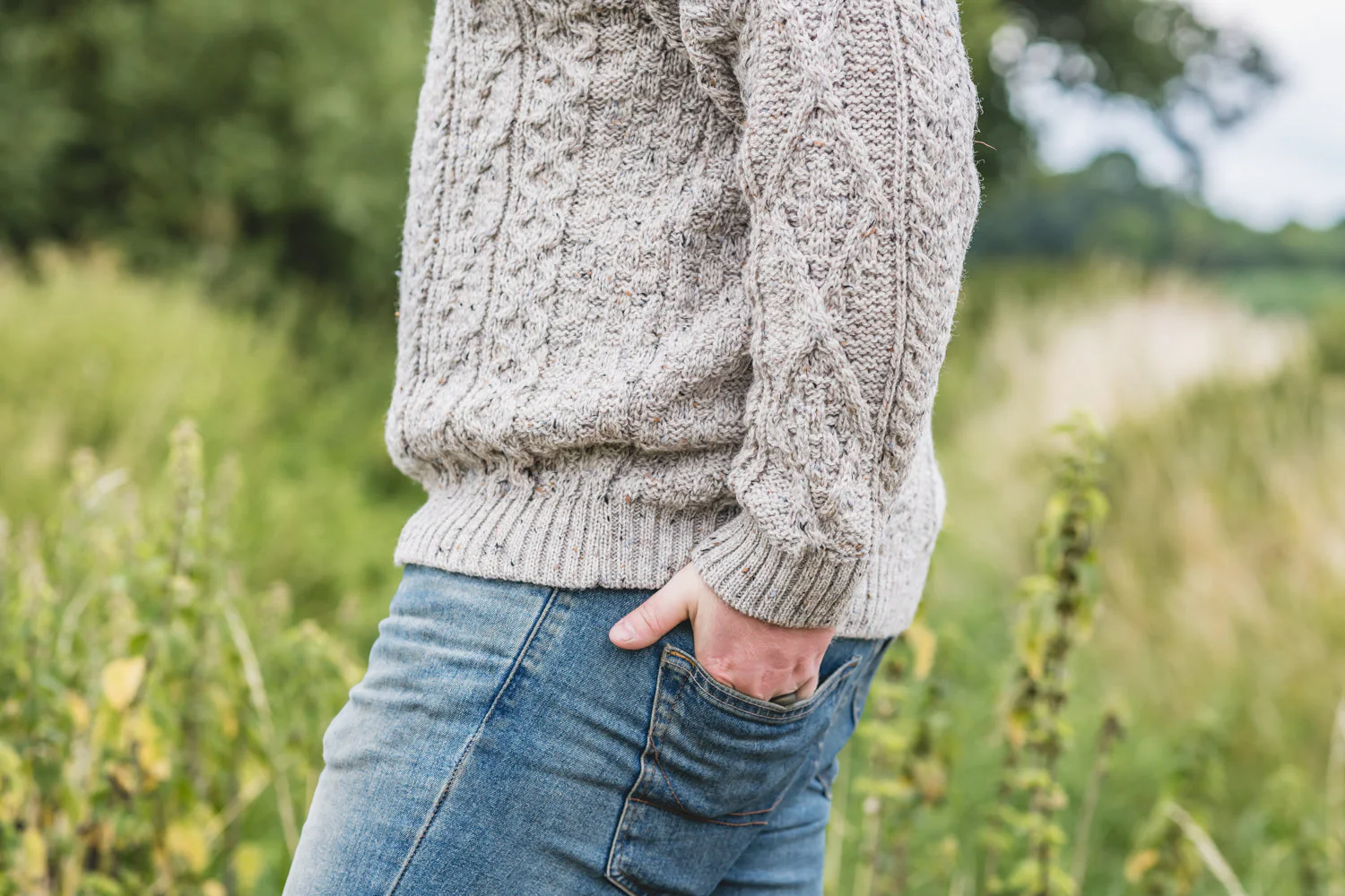 The Pylle - Aran Jumper - Natural Mix - Image 7