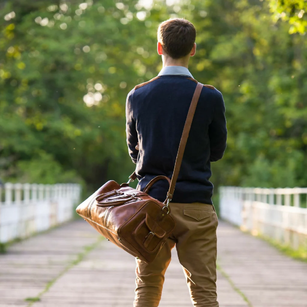 The Rabat Leather Overnight Bag in Tan