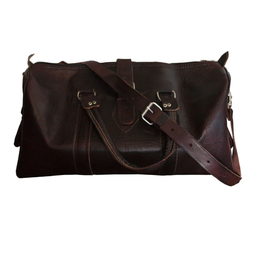 The Rabat Overnight Bag in Dark Brown - Image 3