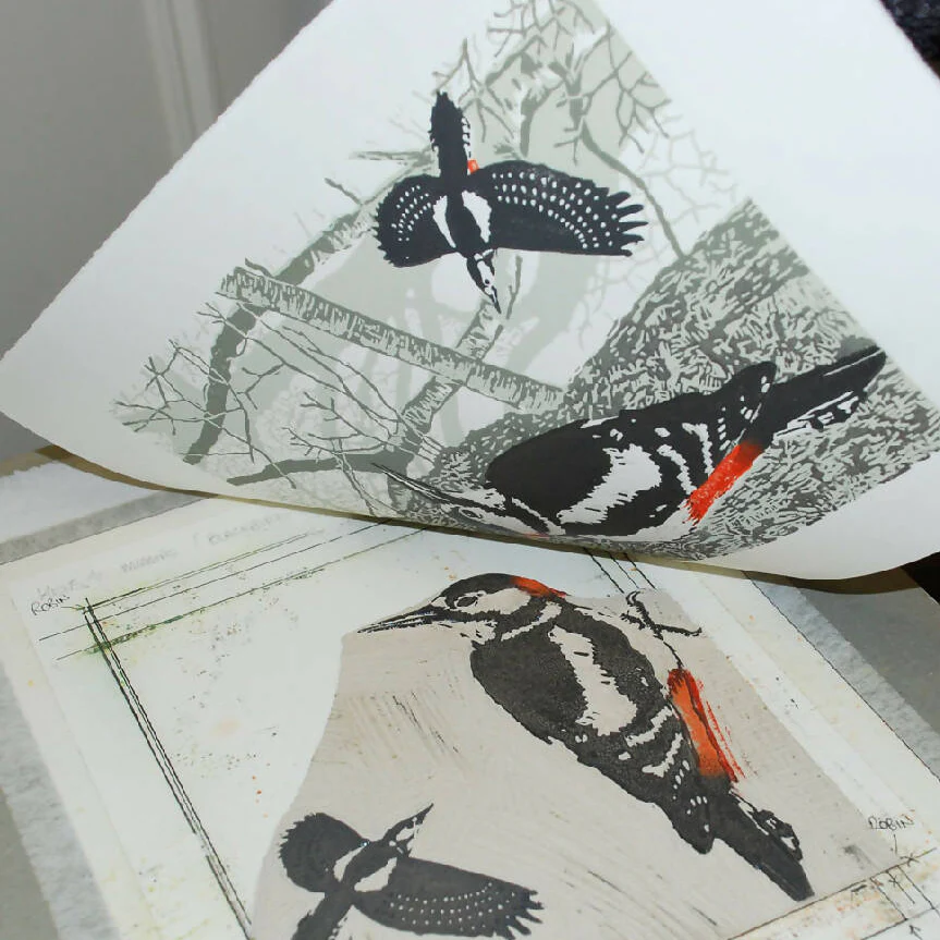 The rhythm of the wild wood - Limited Edition - Original Linocut Print - Image 4