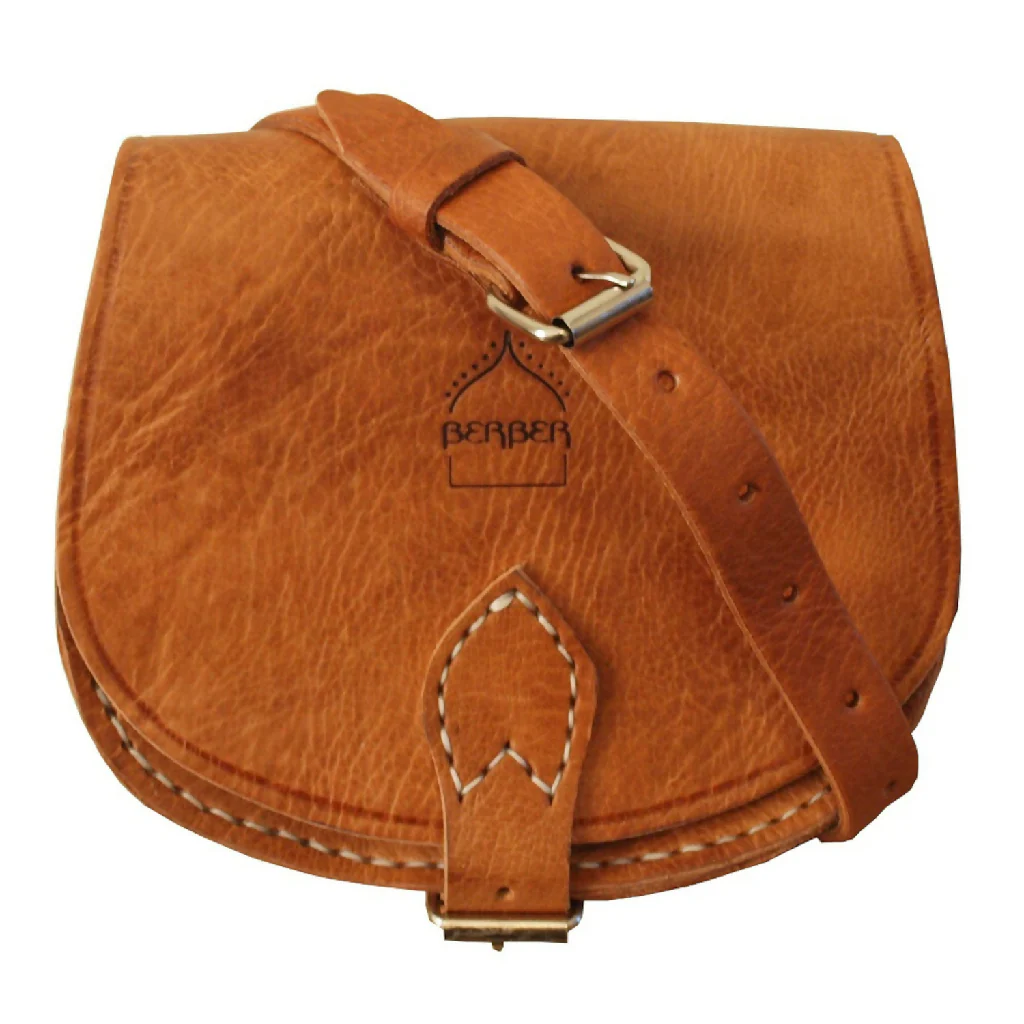 The Temara Small Half-Moon Saddle Bag in Tan - Image 2