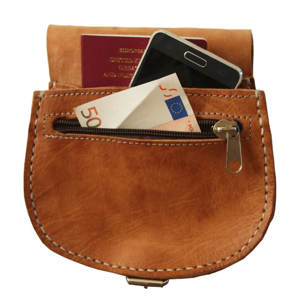 The Temara Small Half-Moon Saddle Bag in Tan - Image 4