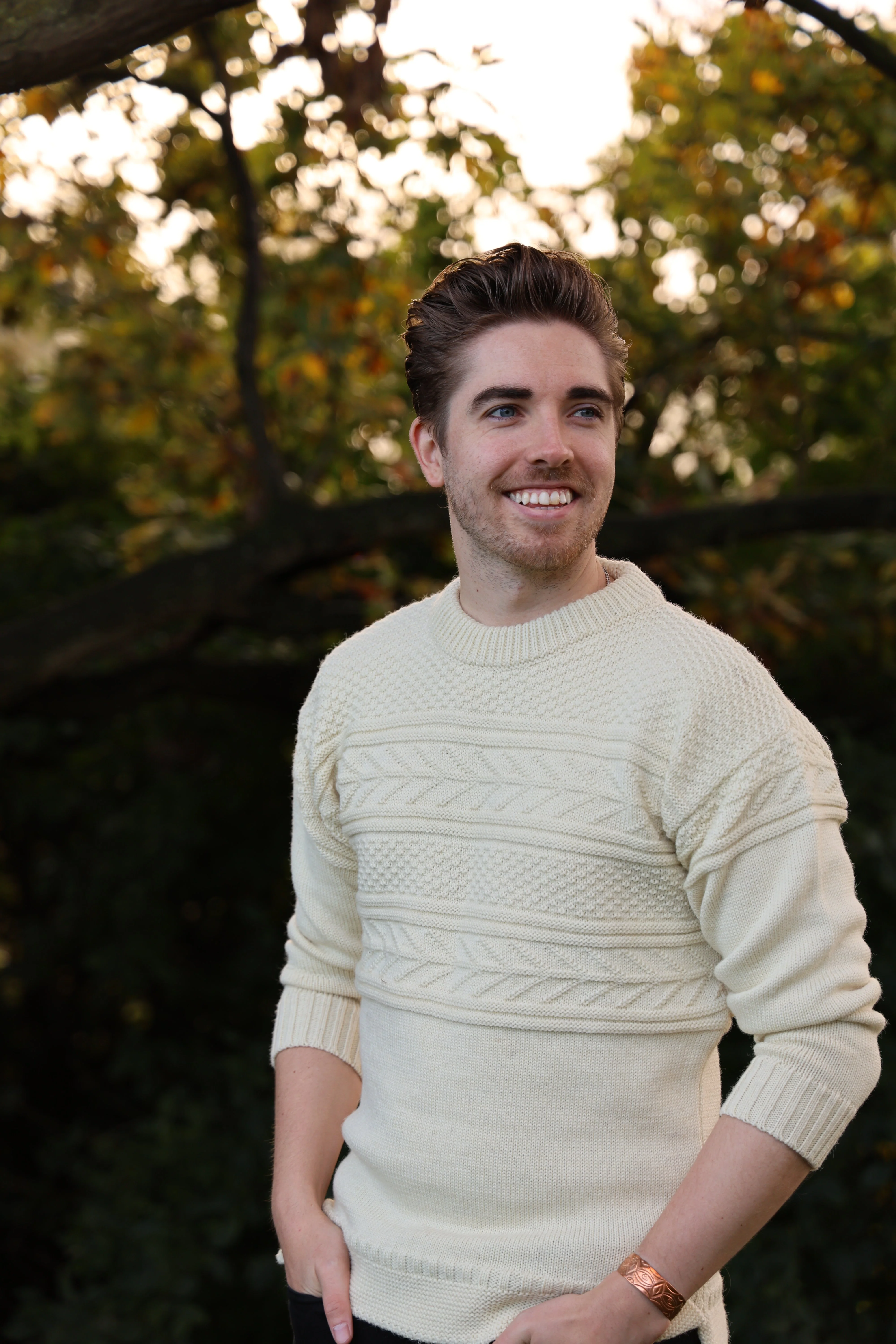 The Wedmore - Guernsey Style Knitted Jumper - Cream - Image 5