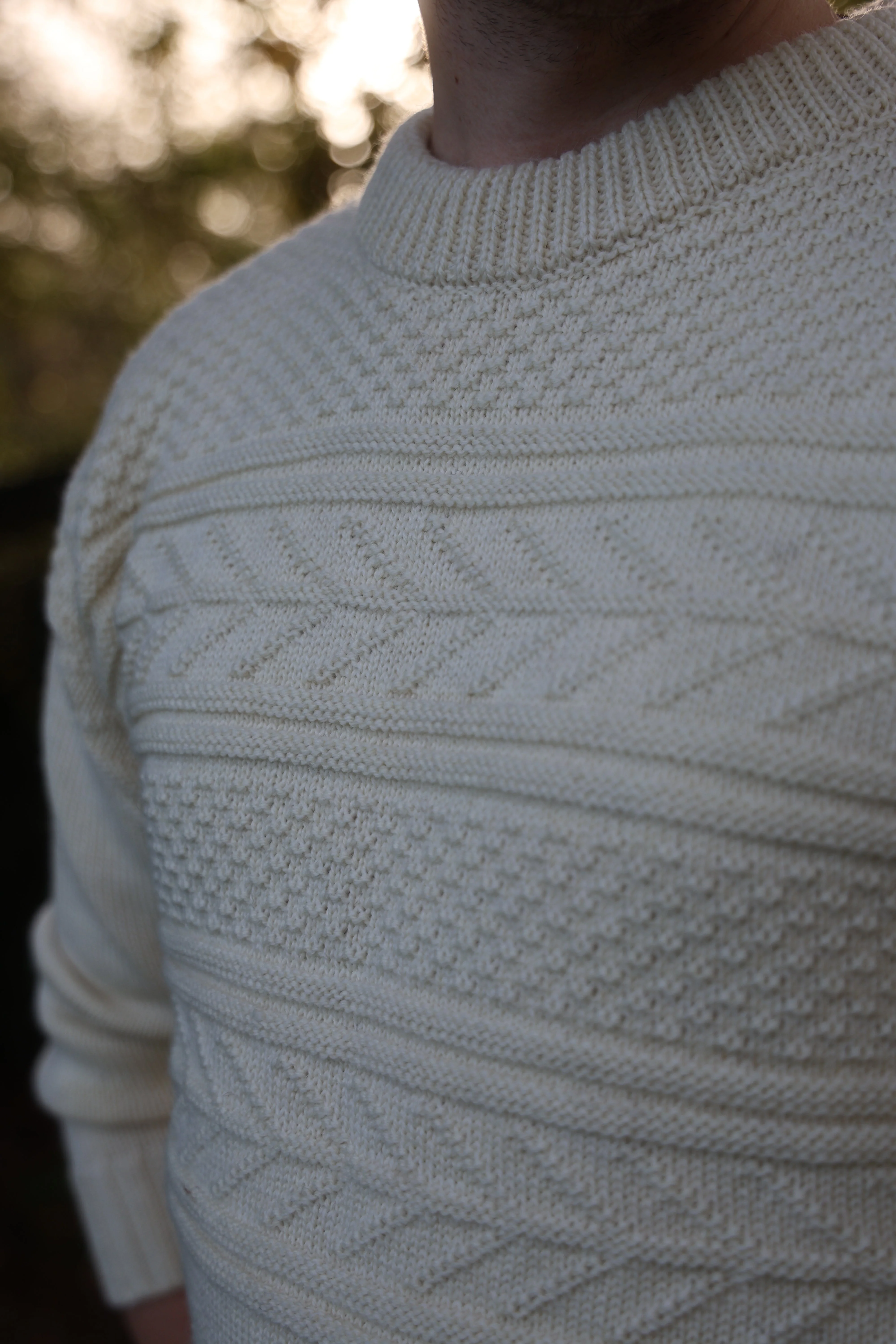 The Wedmore - Guernsey Style Knitted Jumper - Cream - Image 6